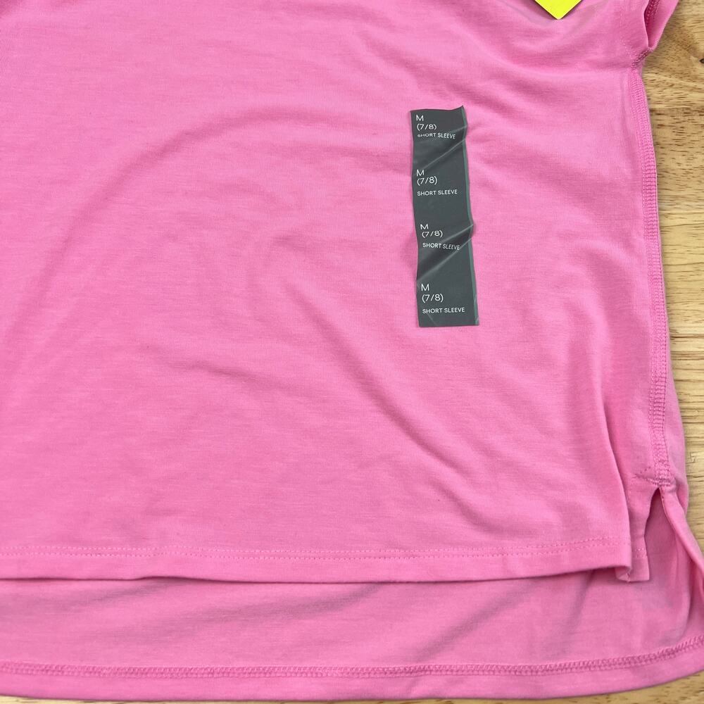 All in Motion Girls' Pink V-Neck Short Sleeve T-Shirt - Size Medium - NWT - Picture 3 of 6